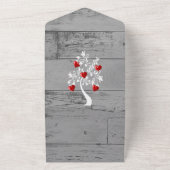 L'arbre rouge des coeurs en un mariage Invitation (Dehors)