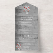 L'arbre rouge des coeurs en un mariage Invitation (À l'intérieur)