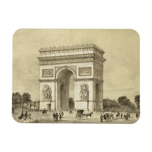 L'Arc de Triomphe, Parijs, gegraveerd door Auguste Magneet (Horizontaal)