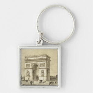 L'Arc de Triomphe, Parijs, gegraveerd door Auguste Sleutelhanger