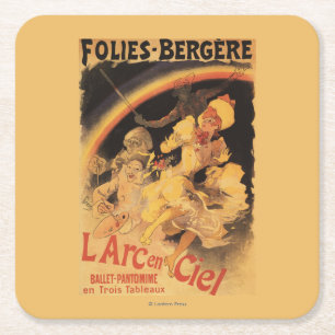 L'Arc-en-Ciel Ballet bij Folies-Bergere Vierkante Kartonnen Onderzetter