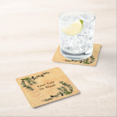 Larch Branches Vierkante Kartonnen Onderzetter (Insitu)