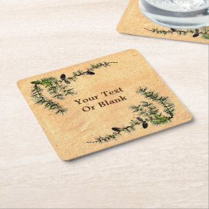 Larch Branches Vierkante Kartonnen Onderzetter