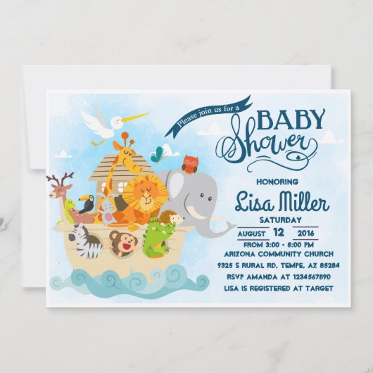 l'arche de noah - Baby shower Invitation (Devant)