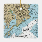 Larchmont NY Chart Keramisch Ornament (Achterkant)