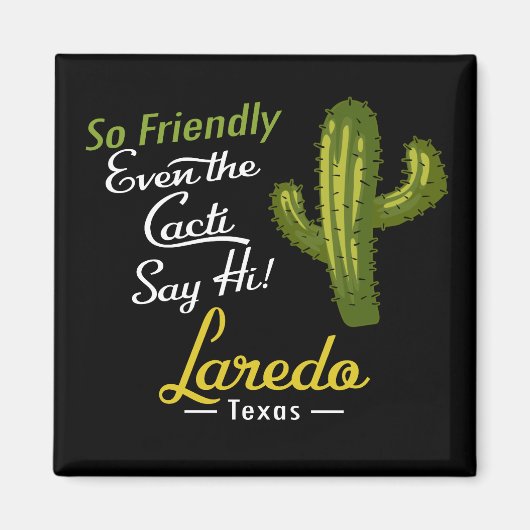 Laredo Cactus Funny Retro Magneet (Voorkant)