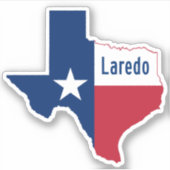 Laredo Texaanse vlag Sticker (Voorkant)