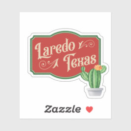 Laredo, Texas met stekelige perencactussen Sticker