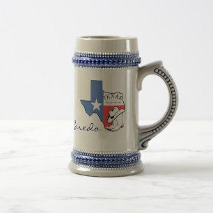 Laredo Texas Staatkaart met Ster, Laarzen, Hoed St Bierpul