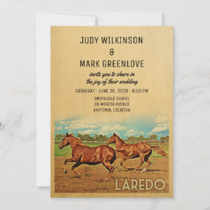 Laredo Texas Wedding Invitation Horses Kaart