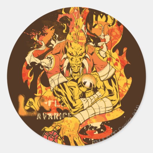 Larfleeze - Agent Sinaasappel 10 Ronde Sticker (Voorkant)