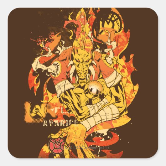 Larfleeze - Agent Sinaasappel 10 Vierkante Sticker (Voorkant)