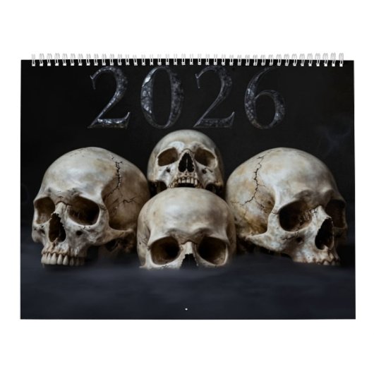 Large 2026 Skull Art Calendar Kalender (Hoes)