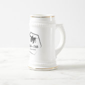 Large 65cl white jug with our black bee emblem bierpul (Voorkant rechts)