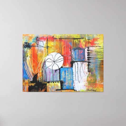 Large Abstract Acrylic Painting Canvas Afdruk (Voorkant)