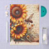 Large and Small Sunflowers with Bees and Script Tissuepapier (Craft)