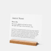 Large Art Gallery Art Exhibit Plaques (Angle)