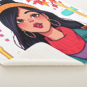 Large Autumn Girl Sherpa Blanket – Cozy Oversized Sherpa Deken (3/4)