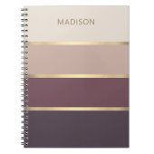 large bande carnet monogramme moderne rayé (Devant)