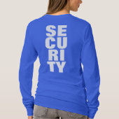 Large Big Font Text Royal Blue Womens Security T-shirt (Achterkant)
