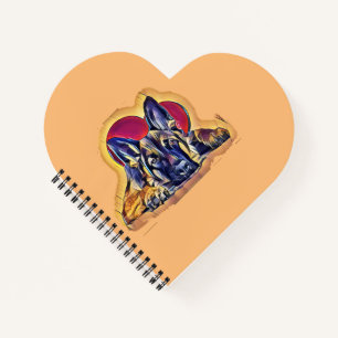 Large Black Tan German Shepherd Puppy PopArt Notitieboek