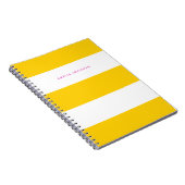 Large Carnet de rayures jaune et crème (Côté Droit)
