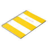 Large Carnet de rayures jaune et crème (Côté gauche)