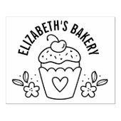 Large Cute Homemade Bakery Logo Cupcake Rubberstempel (Afrduk)