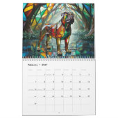 Large Dog Glass Calendar Kalender (Feb 2027)