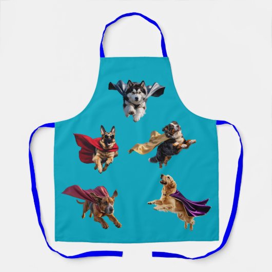Large Dog Superhero Apron Schort (Voorkant)