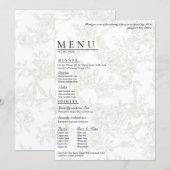 Large Floral Wedding Menu (Devant / Derrière)