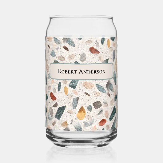 Large Glass Chips Retro Terrazzo Pattern Can Glass (Recto)