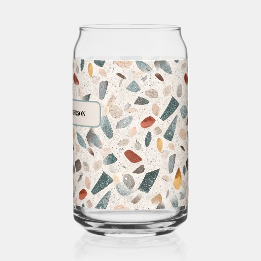 Large Glass Chips Retro Terrazzo Pattern Can Glass (Gauche)