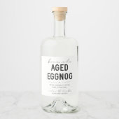 Large Homemade Aged Eggnog Bottle Label Likeurfles Etiket (Voorkant)