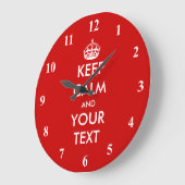 Large Keep Calm wall clock | Customizable design Grote Klok (Hoek)