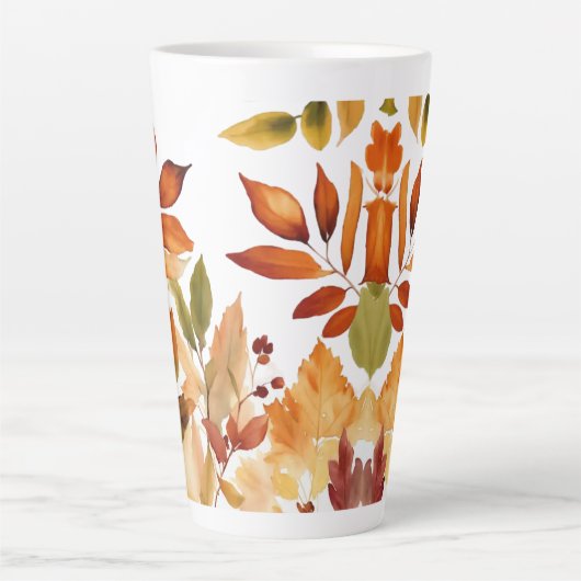 Large Latte Mug 17oz - Leaves & Nature Patterns (Devant)