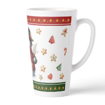 Large Latte Mug with Snowman and Christmas Cookies
