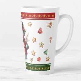 Large Latte Mug with Snowman and Christmas Cookies Mok