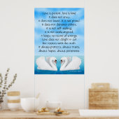 Large Love Swans 1 Corinthians 13 Print (Keuken)