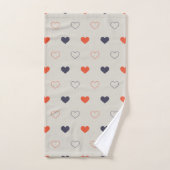 Large - Lovely hearts / orange cream dark (Serviette à main)