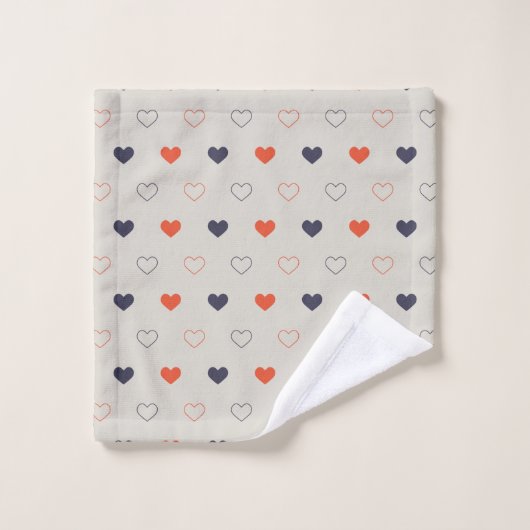 Large - Lovely hearts / orange cream dark (Gant de toilette)