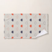 Large - Lovely hearts / orange cream dark (Serviette à main)