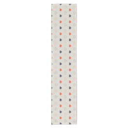 Large - Lovely hearts / orange cream dark Korte Tafelloper