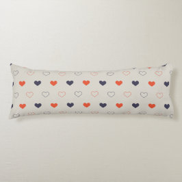 Large - Lovely hearts / orange cream dark Lichaamskussen