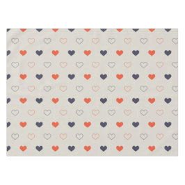Large - Lovely hearts / orange cream dark Tafelkleed