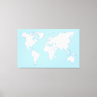 Large map of the world canvas afdruk