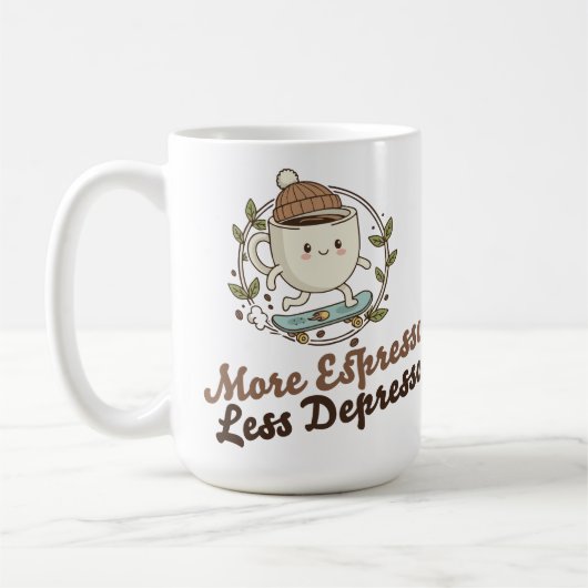 Large Mug - More Espresso. Less Depresso. (Gauche)