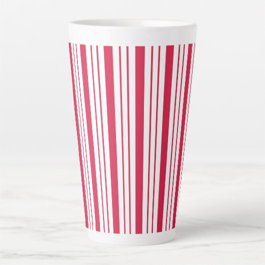 Large Peppermint Striped Latte Mug (Devant)