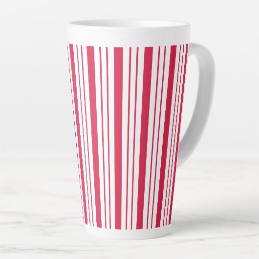 Large Peppermint Striped Latte Mug Latte Mok (Rechterhoek)