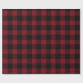 Large Red Black Plaid Pattern Christmas Cadeaupapier (Vlak)